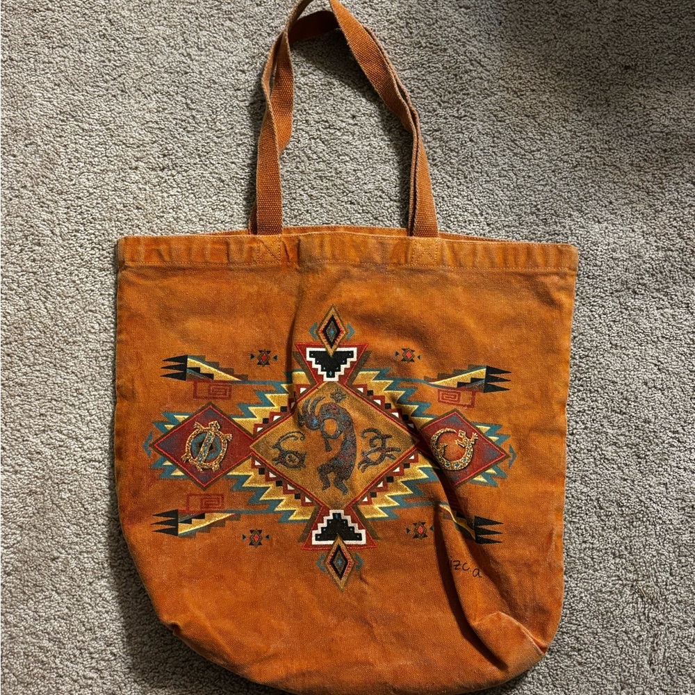 Southwestern Arizona Vintage 80s Kokopelli Tote Bag